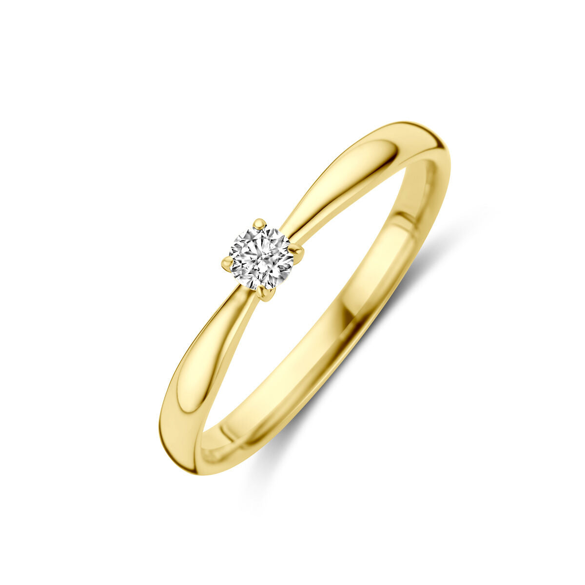 anillo de compromiso diamante 0.10ct h si oro amarillo 14K