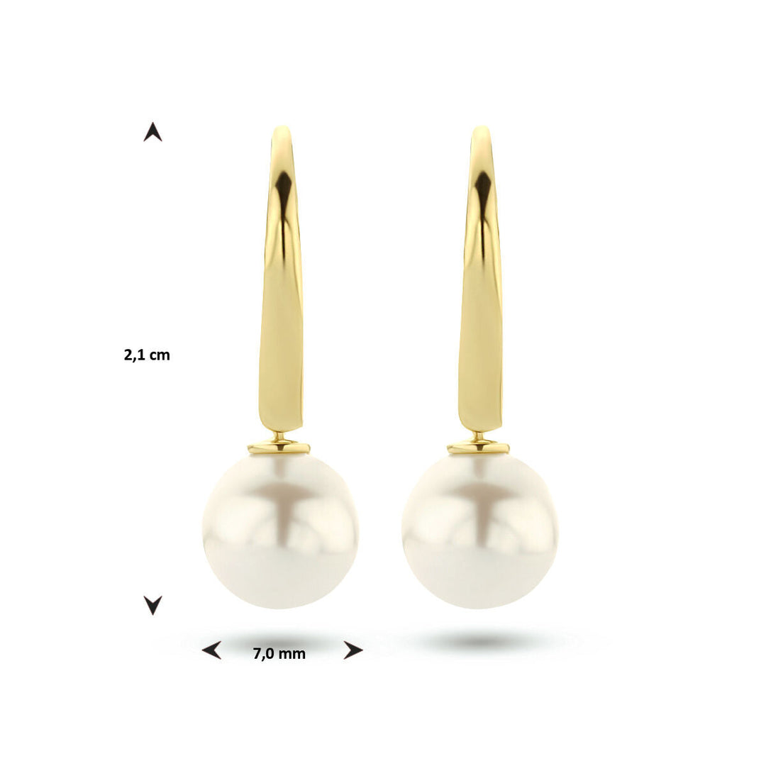 oorhangers parel brisur haak 14K geelgoud