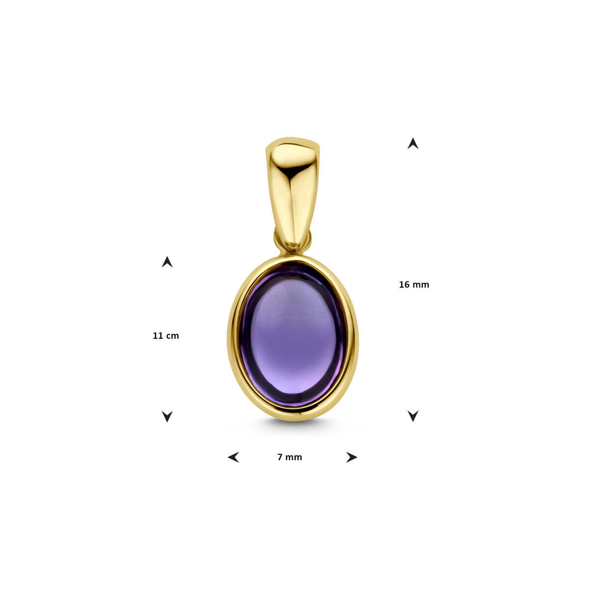 colgante de amatista 14K oro amarillo