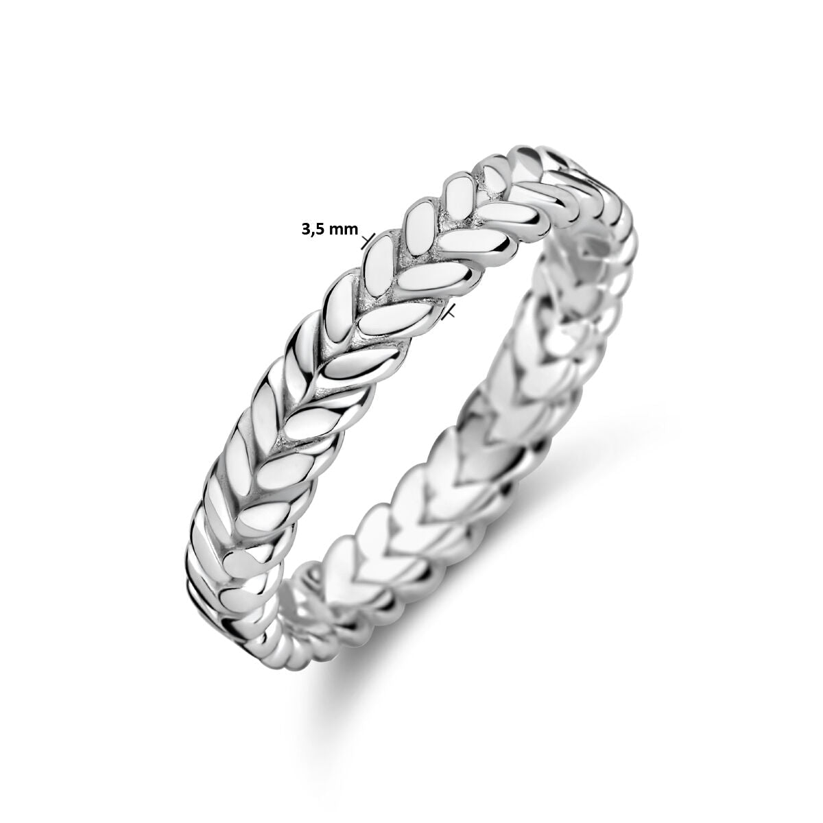 anillo de plata rodiado