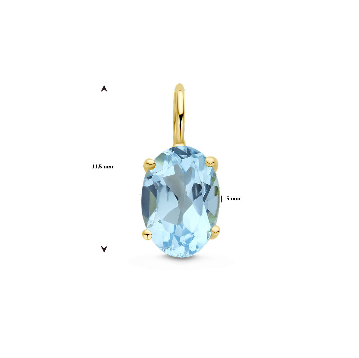 colgante topacio azul 14K oro amarillo
