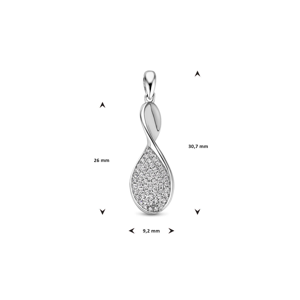 colgante de zirconia plata rodiada