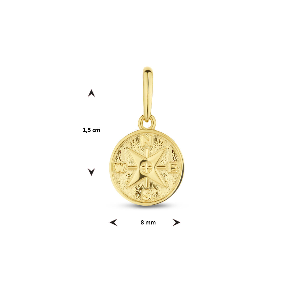 colgante brújula oro amarillo 14K