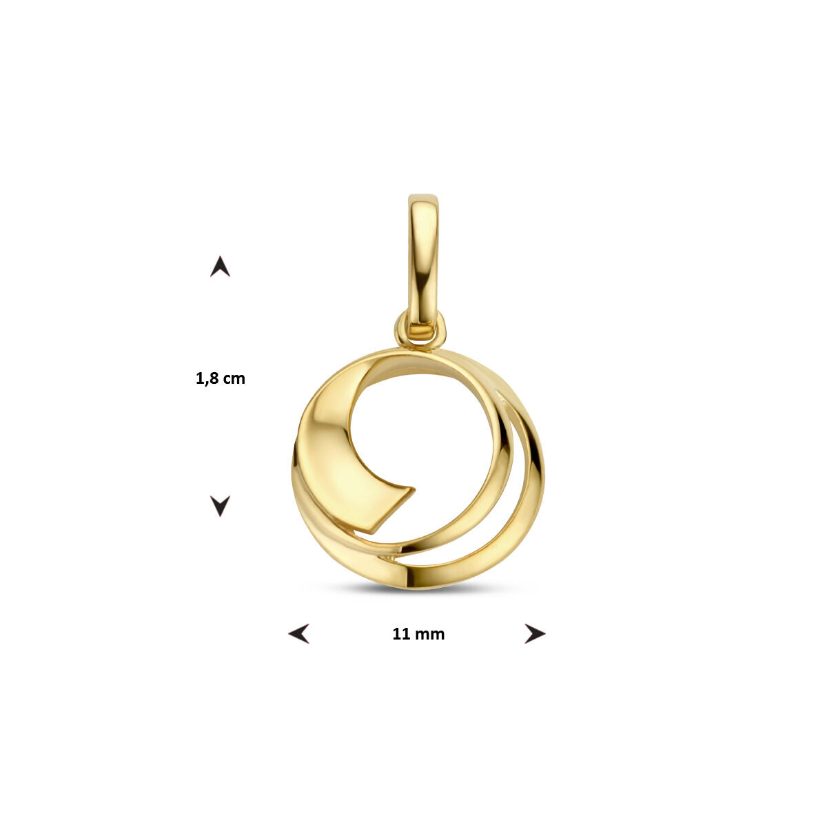 colgante círculo 14K oro amarillo