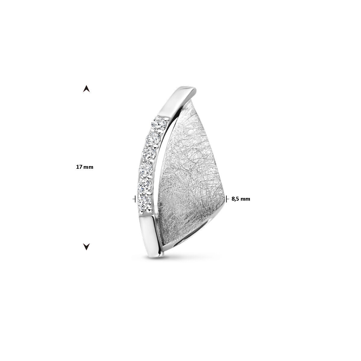 colgante de zirconia plata rodiada