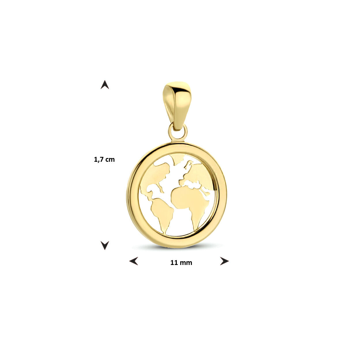 colgante mundo 14K oro amarillo