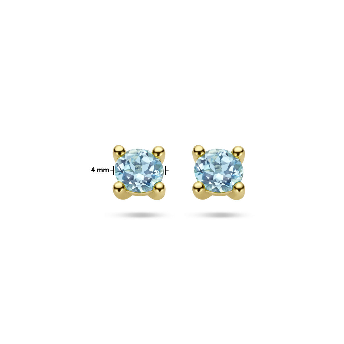 pendientes de botón topacio azul 14K oro amarillo