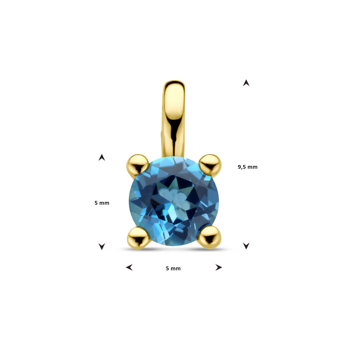 colgante london blue topacio 14K oro amarillo