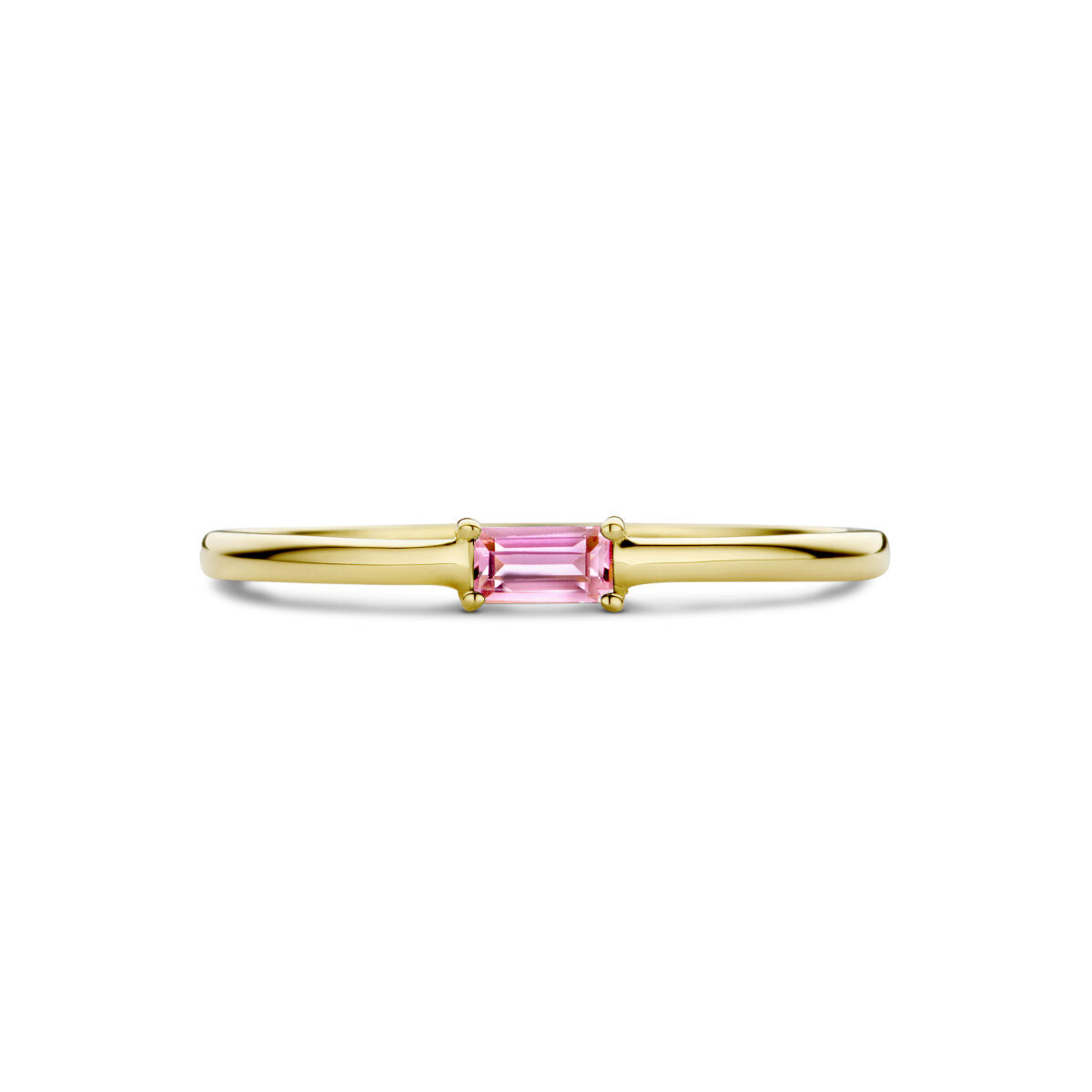 anillo con piedra de nacimiento turmalina octubre 14K oro amarillo