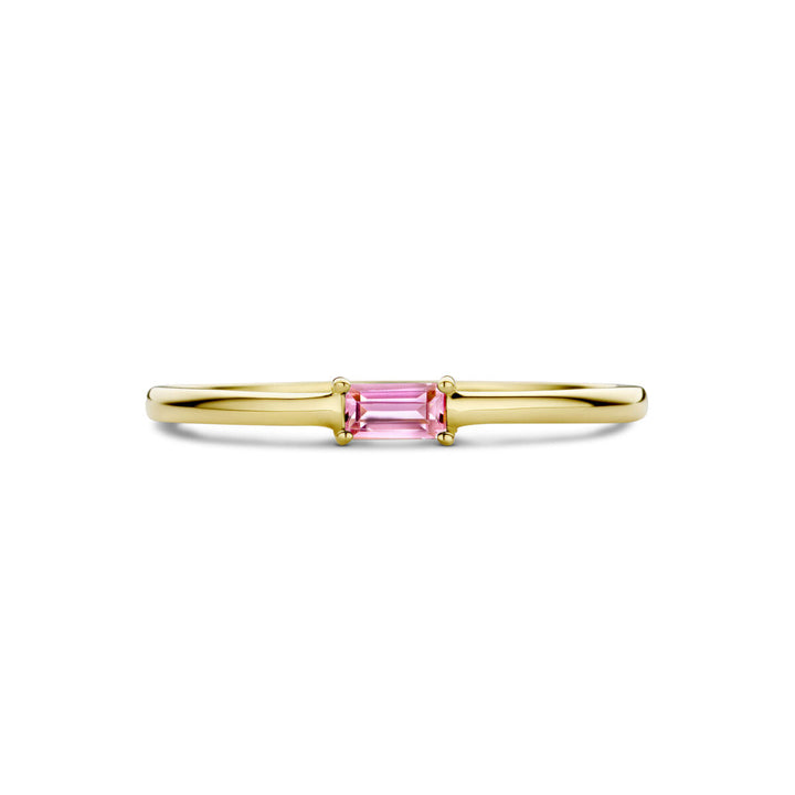 ring met geboortesteen toermalijn oktober 14K geelgoud