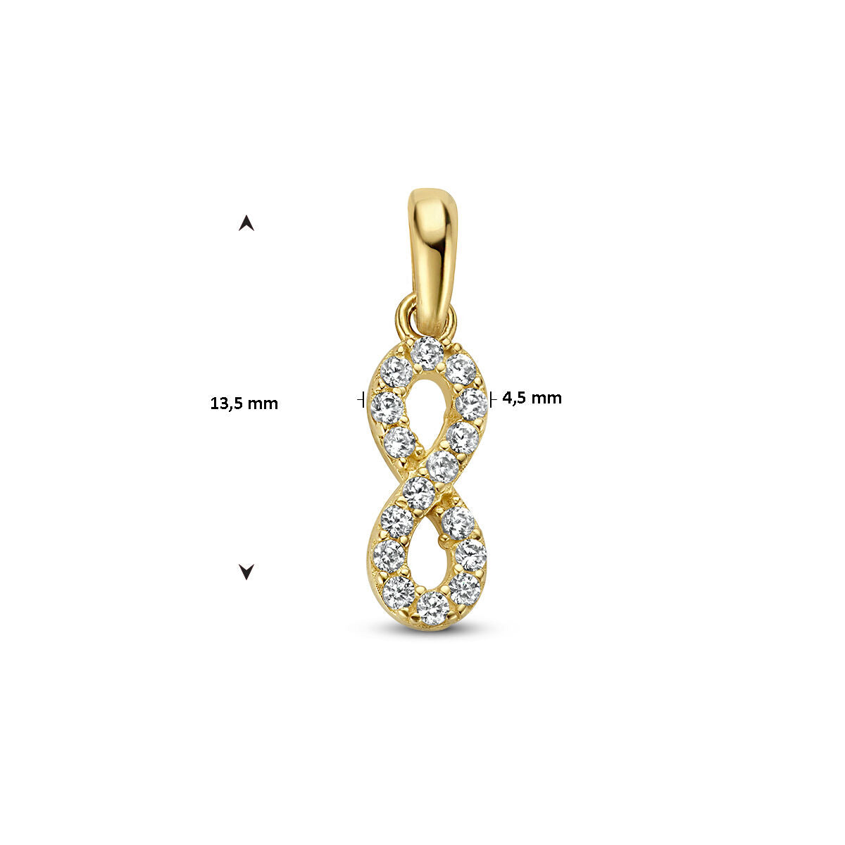 colgante infinito circonita 14K oro amarillo