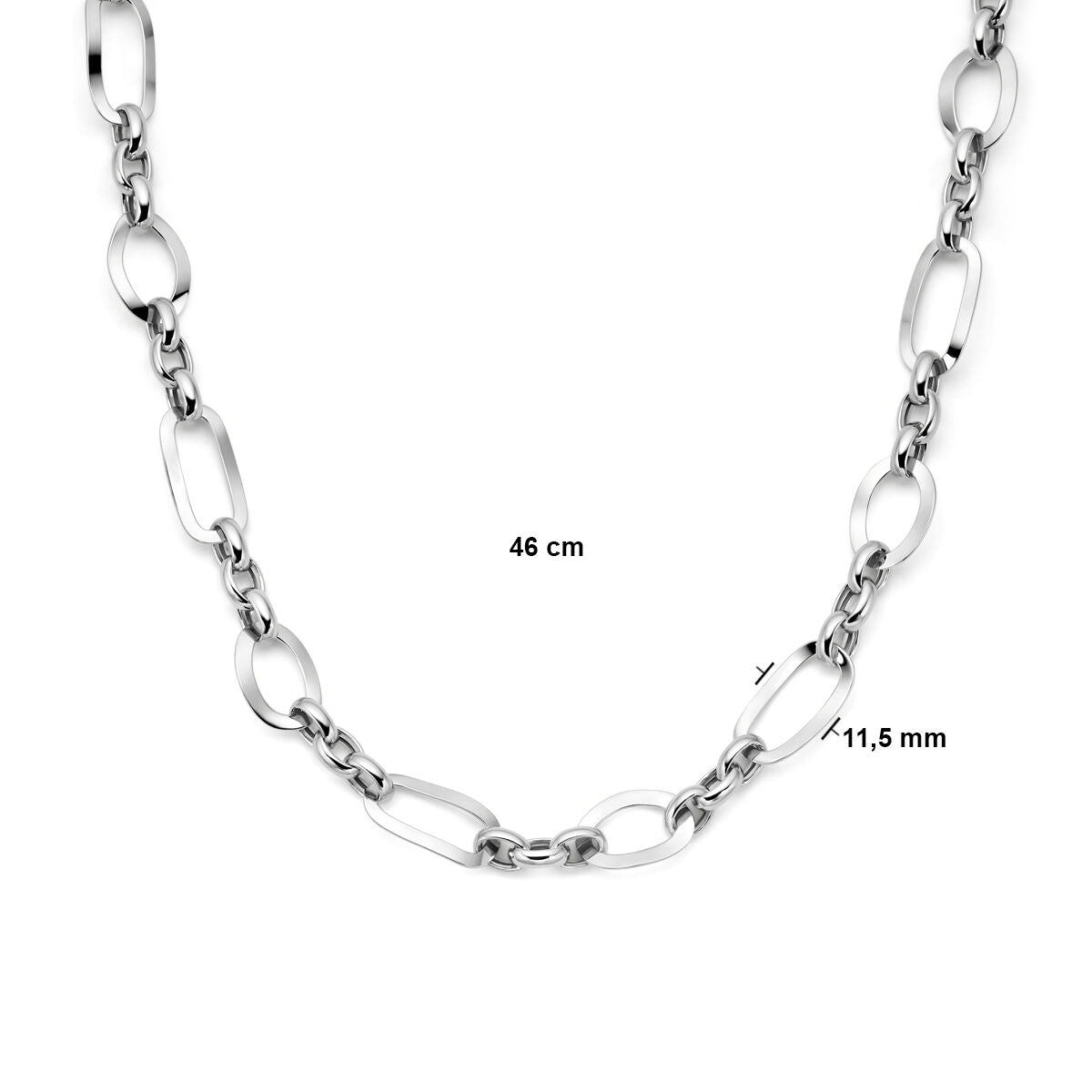 Collar de mujer en plata rodiado