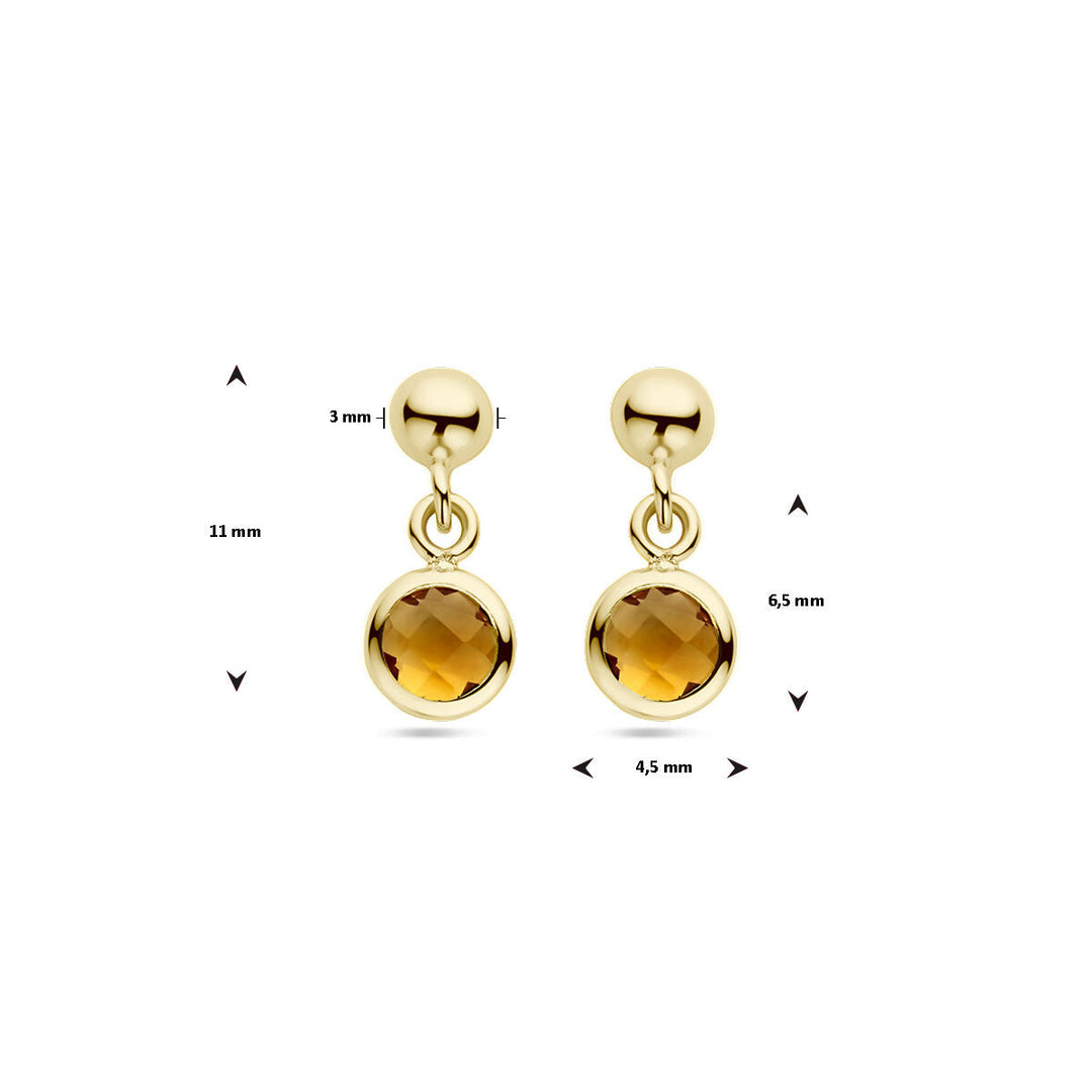 oorhangers citrien 14K geelgoud