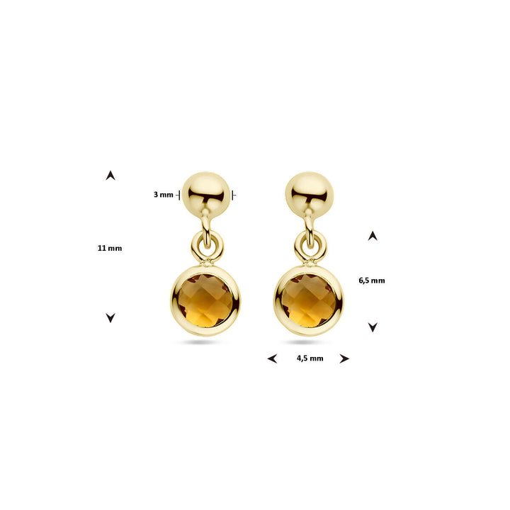 oorhangers citrien 14K geelgoud