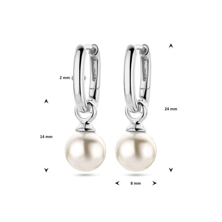 oorringen synth. parel zilver gerhodineerd