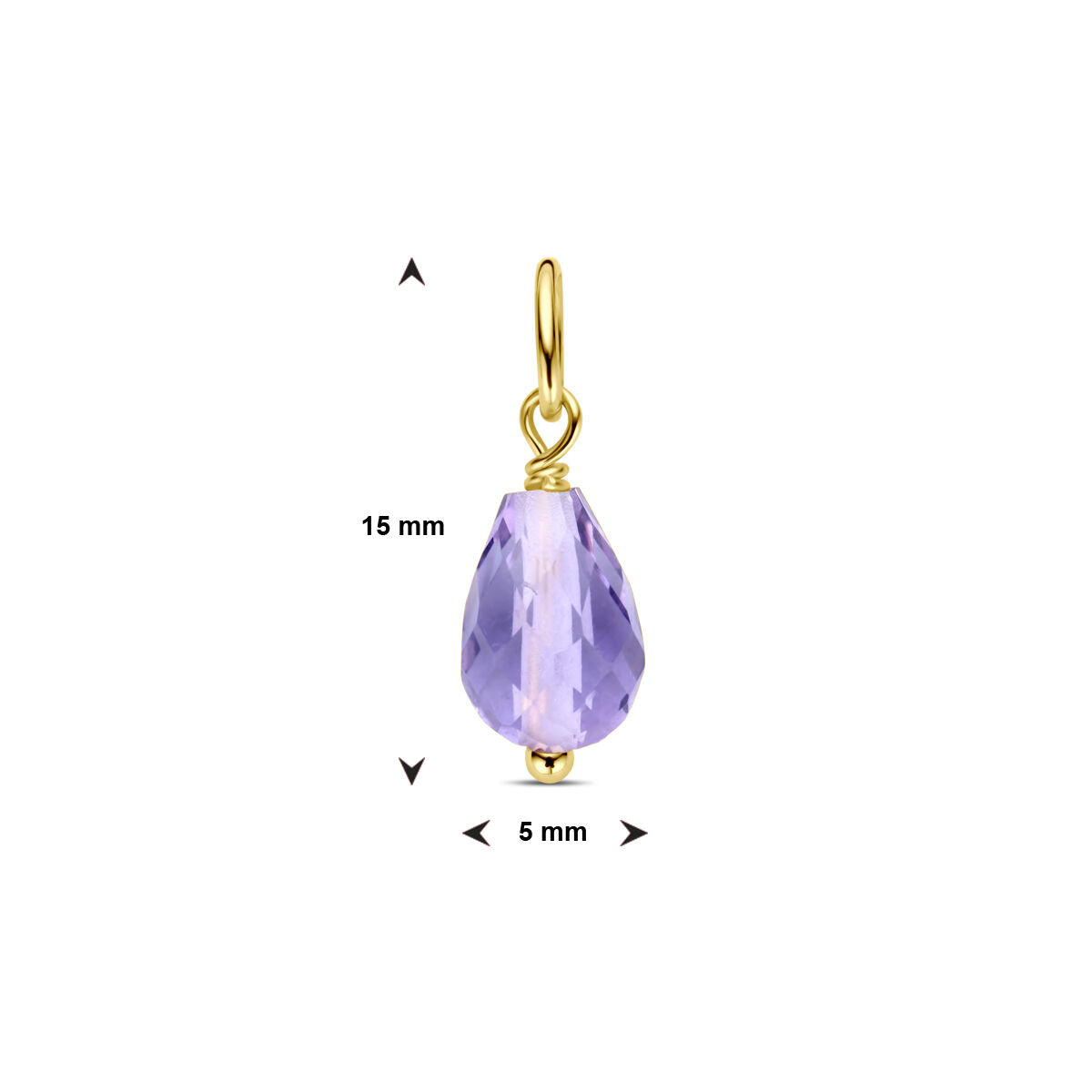 colgante de amatista 14K oro amarillo