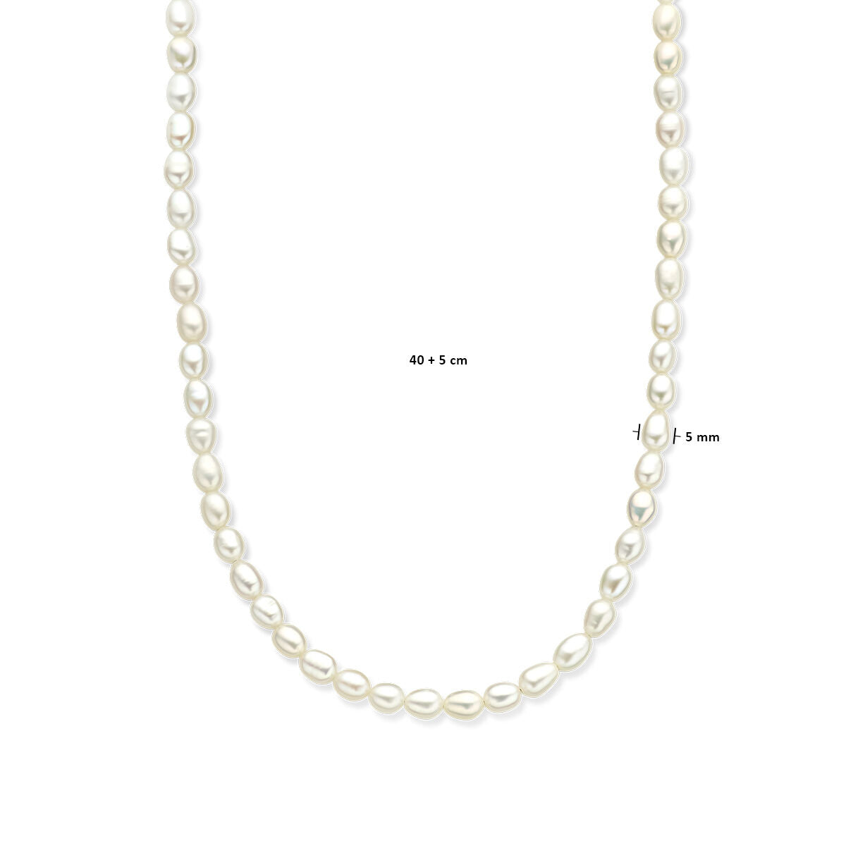 Collar de mujer de plata con perlas rodiadas