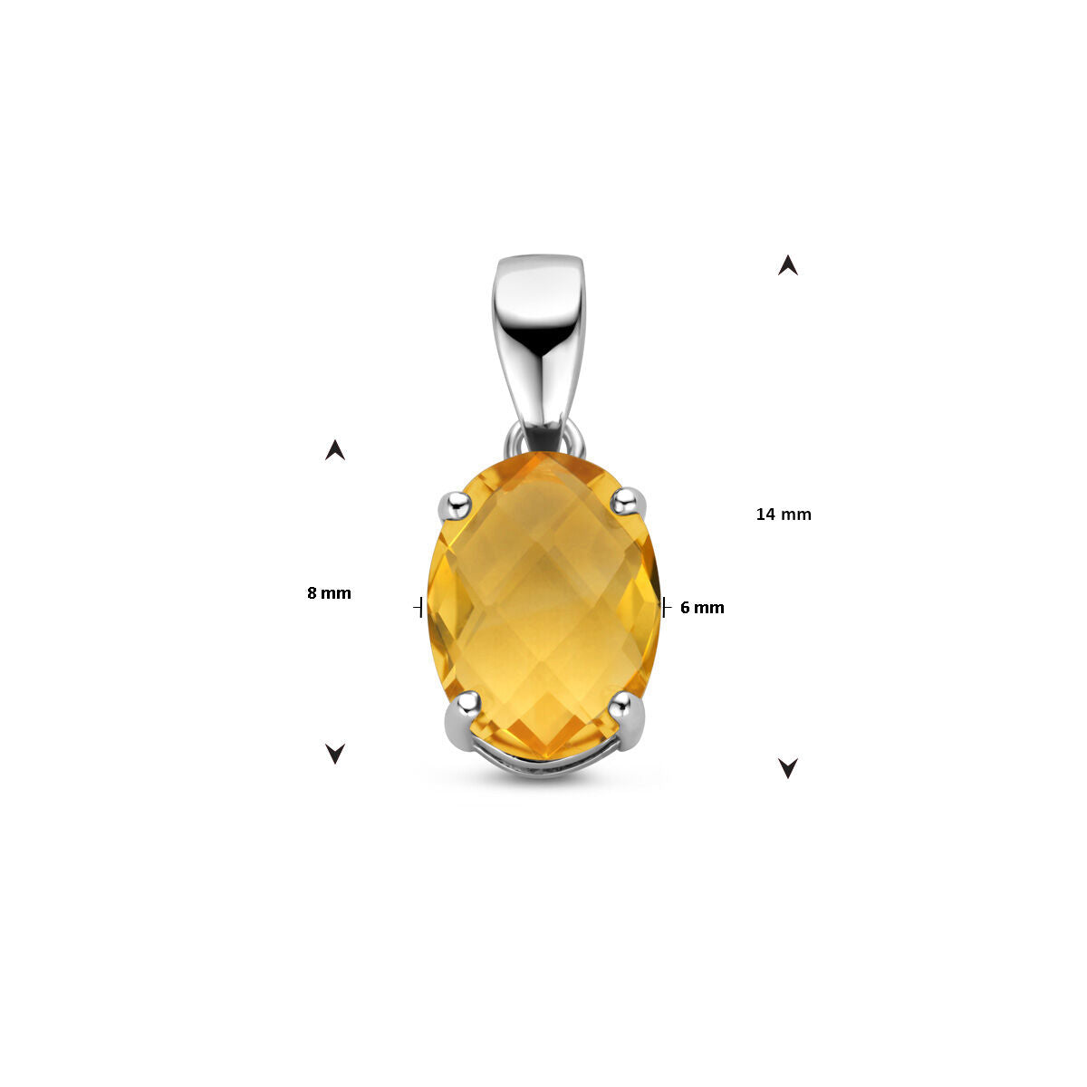 colgante de citrino plata rodiado