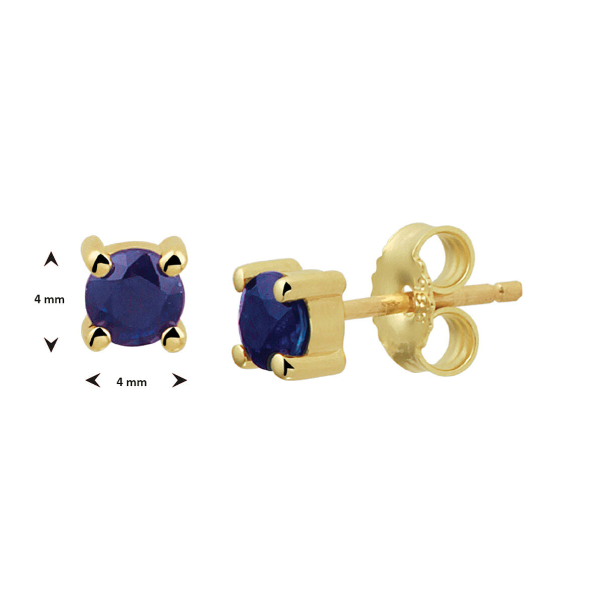 pendientes de botón zafiro 14K oro amarillo