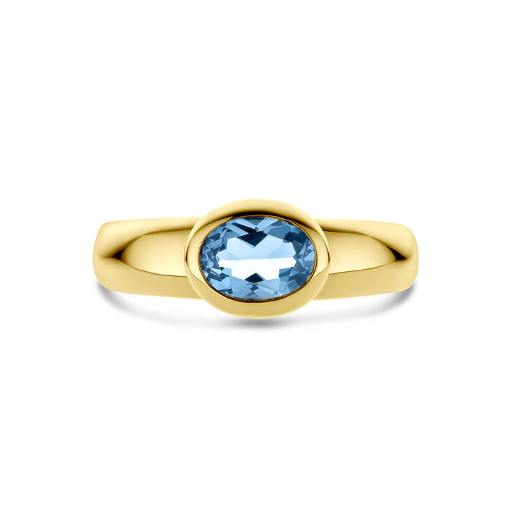 ring london blue topaas 14K geelgoud