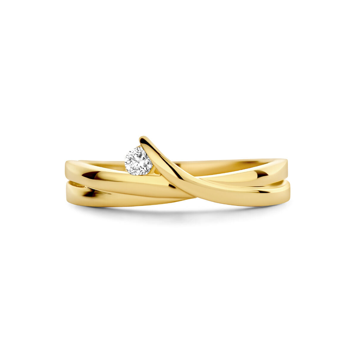 anillo diamante 0.06ct h si 14K oro amarillo