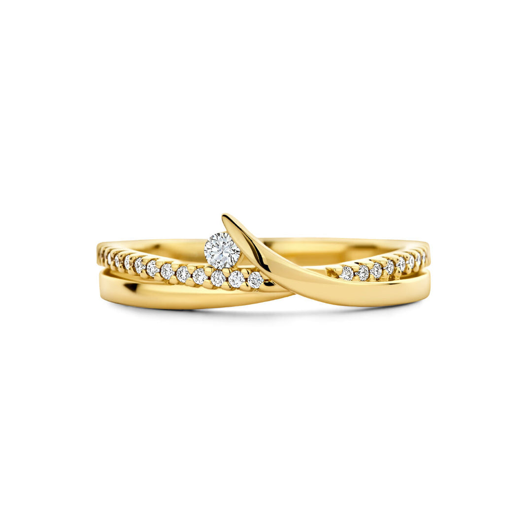 ring diamant 0.13ct h si 14K geelgoud