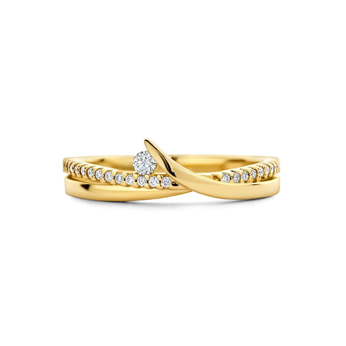 anillo diamante 0.13ct h si oro amarillo 14K
