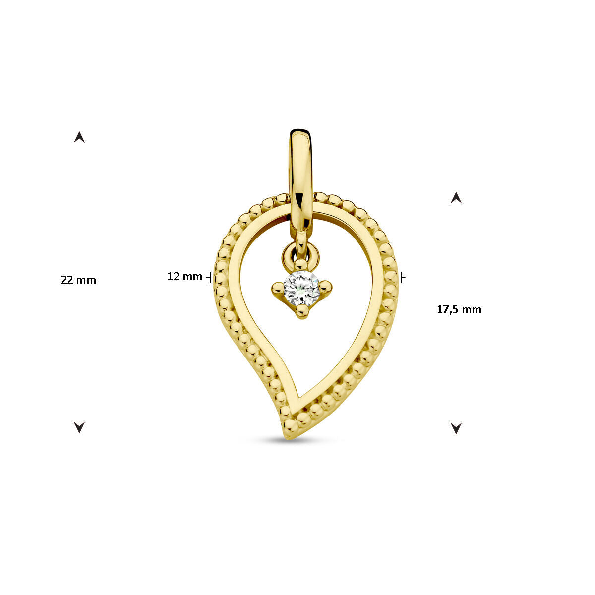 colgante diamante 0.06ct h si oro amarillo 14K