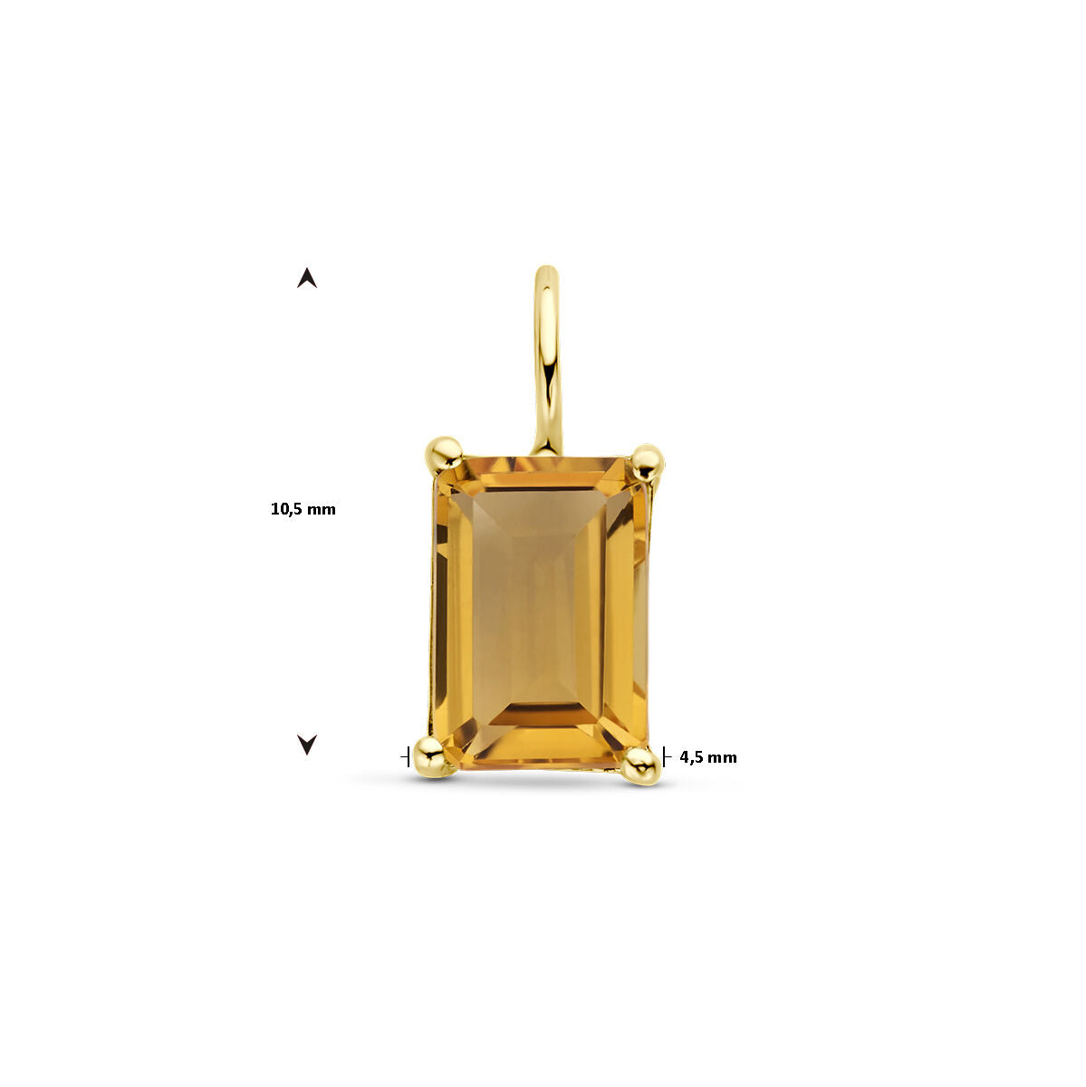 colgante de citrino en oro amarillo de 14K