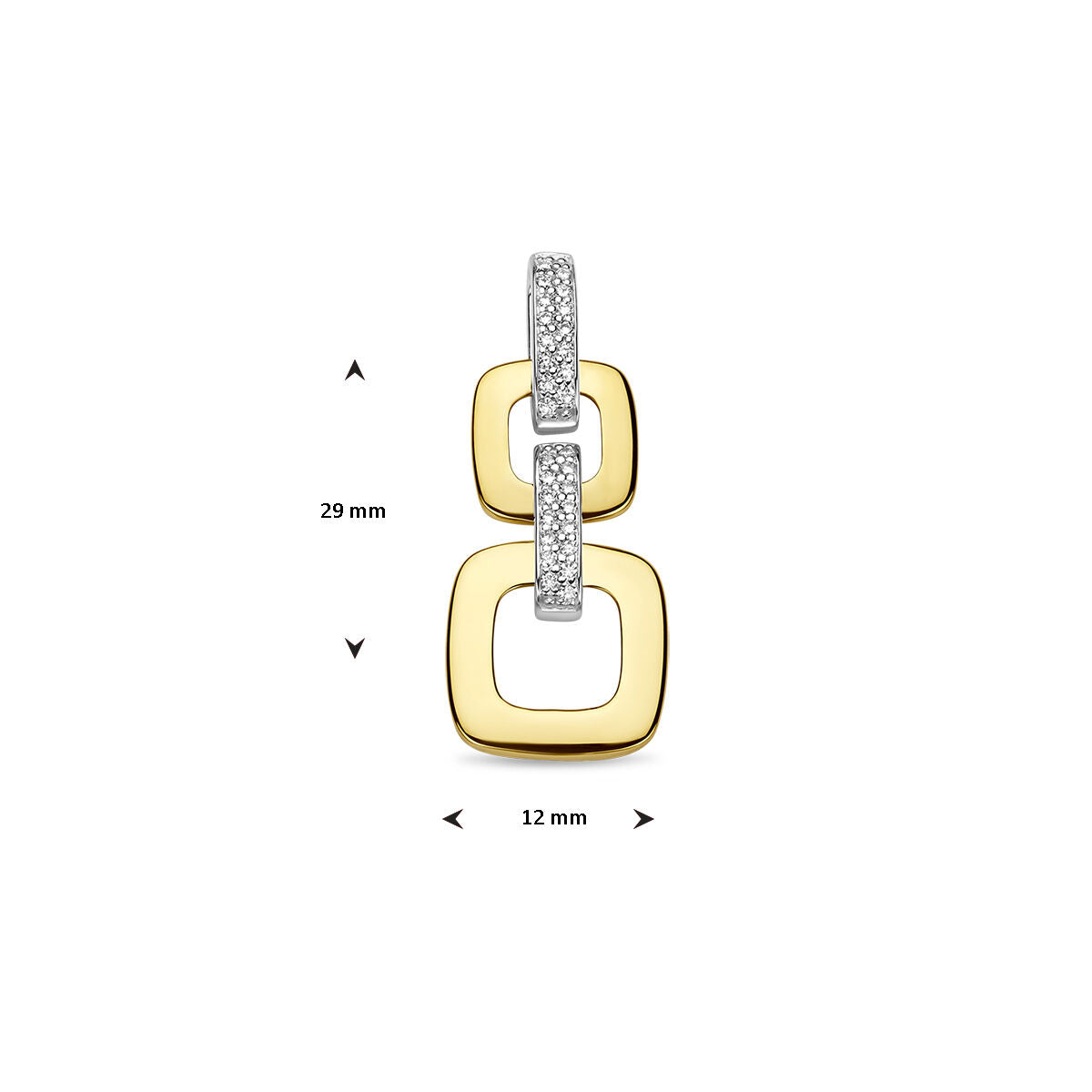 colgante eslabón diamante 0.13ct h si 14K bicolor oro amarillo/blanco