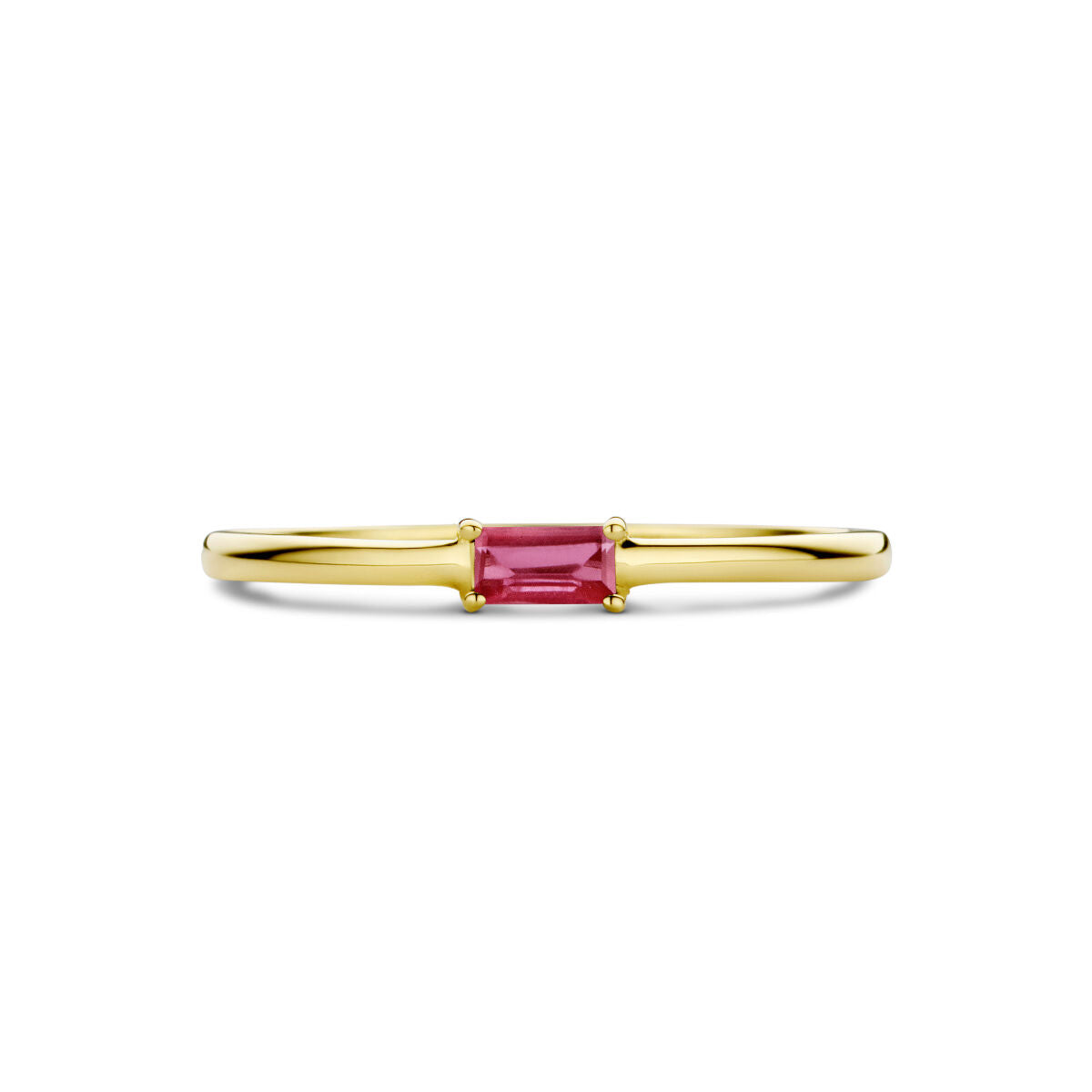 anillo con piedra de nacimiento rubí julio 14K oro amarillo