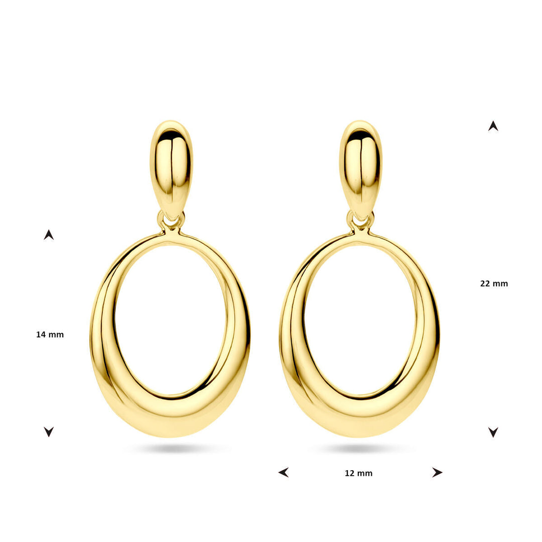 Point Zero oorhangers 14K geelgoud