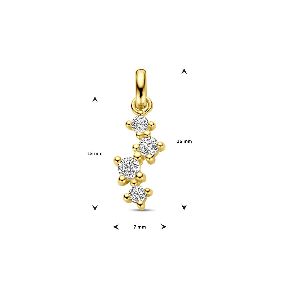 colgante de circonita en oro amarillo de 14K