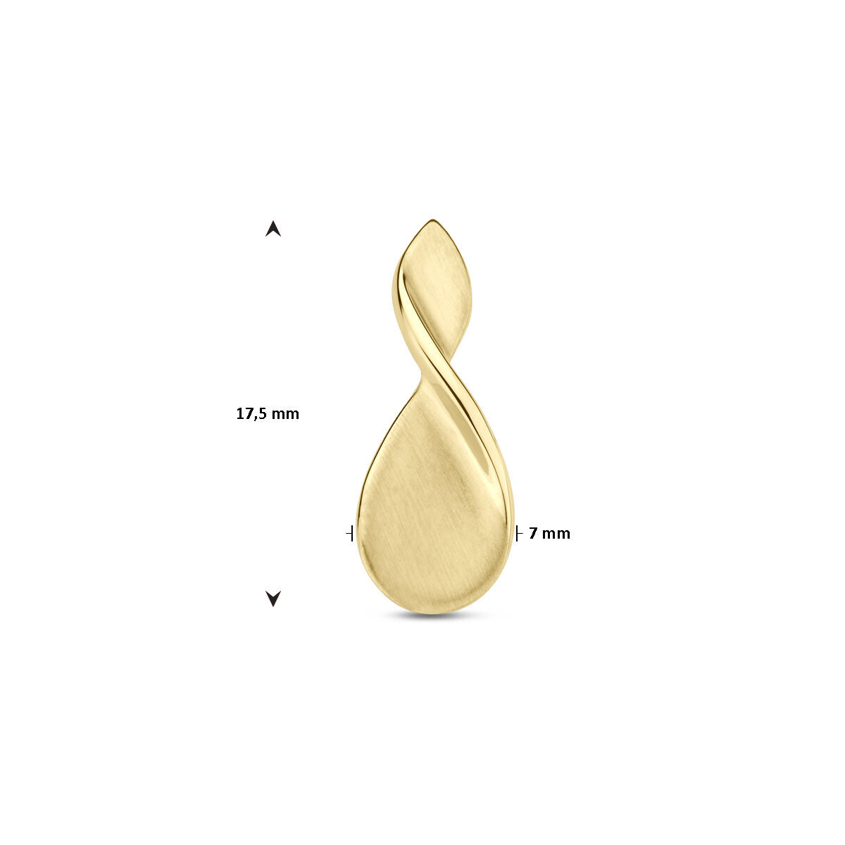 colgante poli/mat 14K oro amarillo