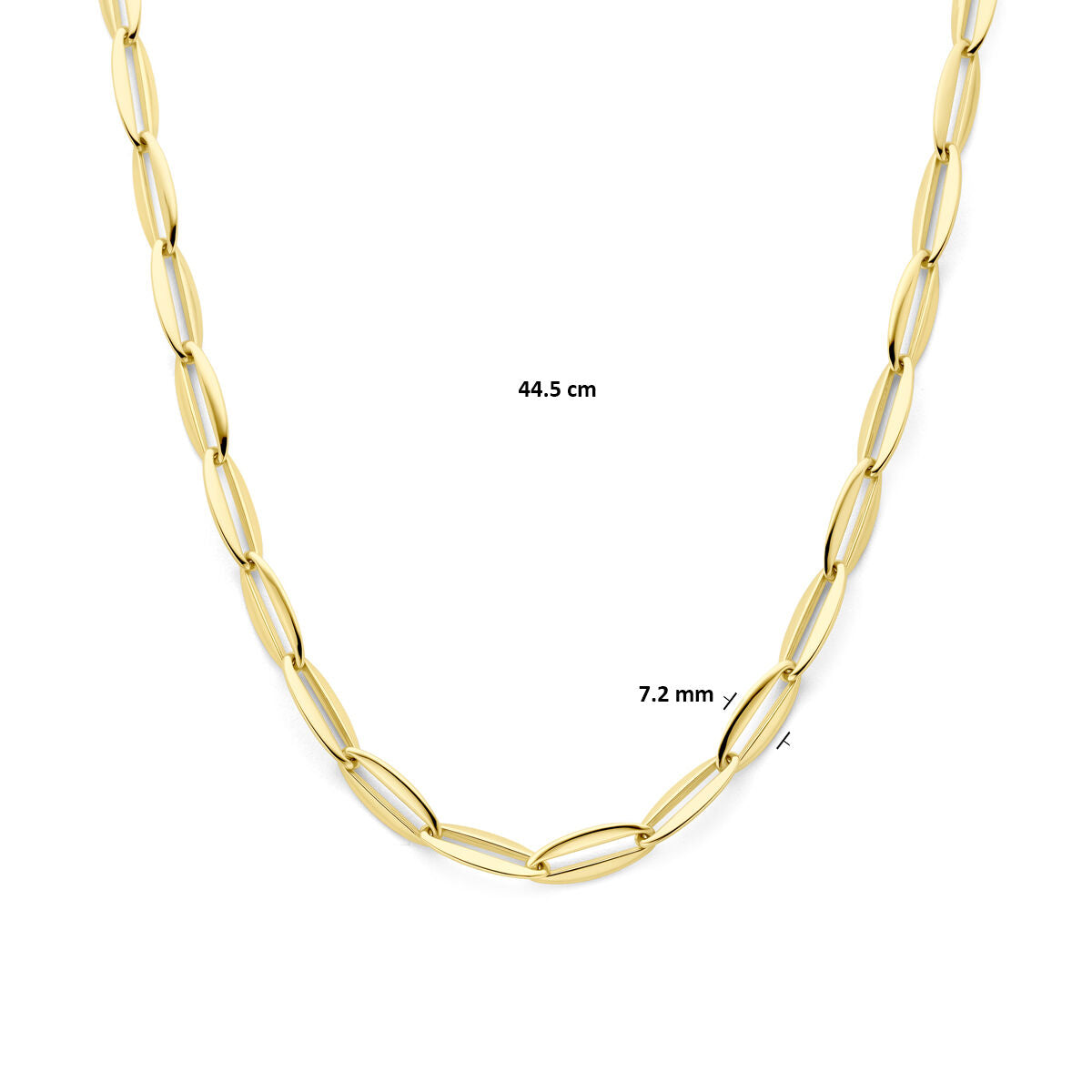 collar ancla 7,2 mm 44,5 cm 14K oro amarillo