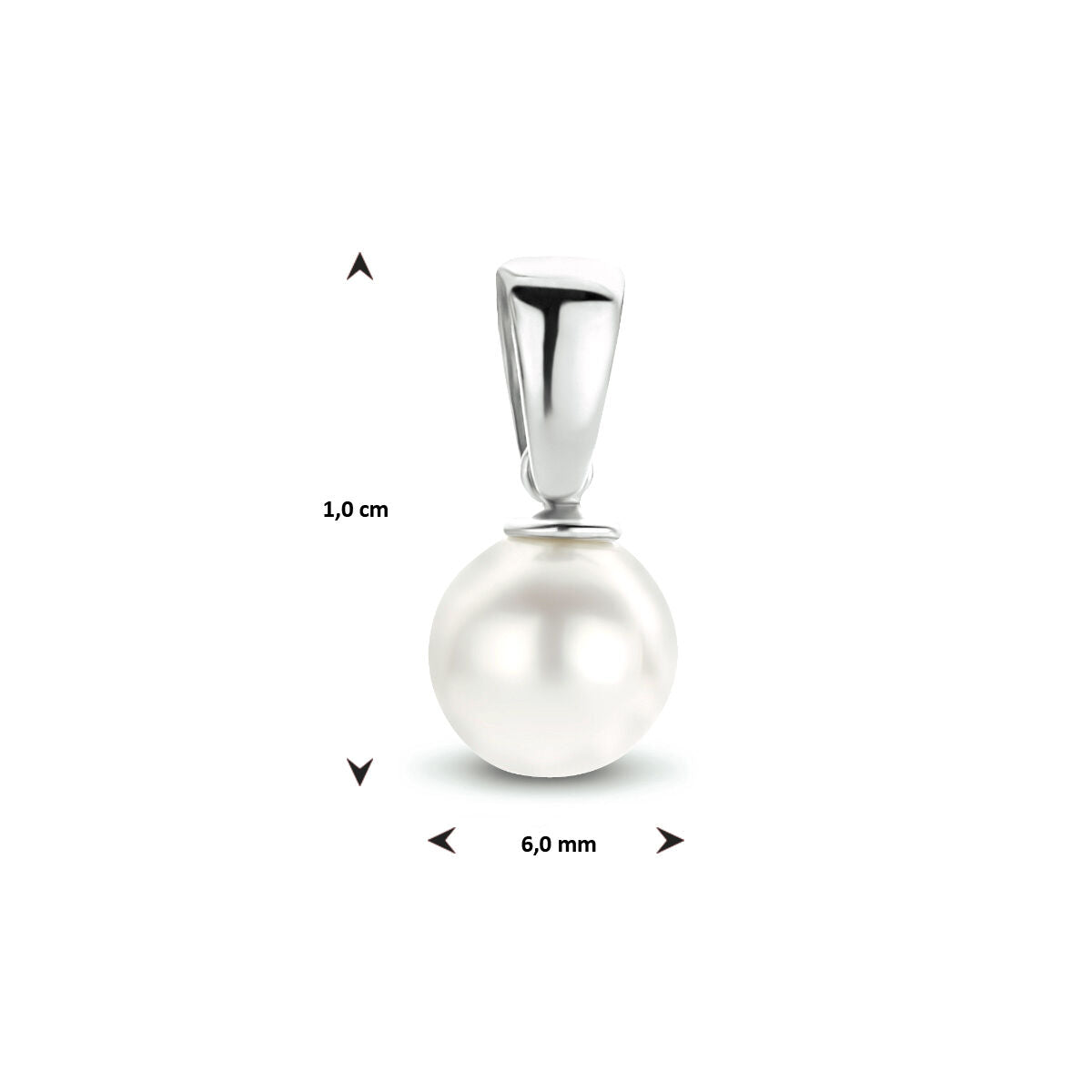 colgante perla 14K oro blanco