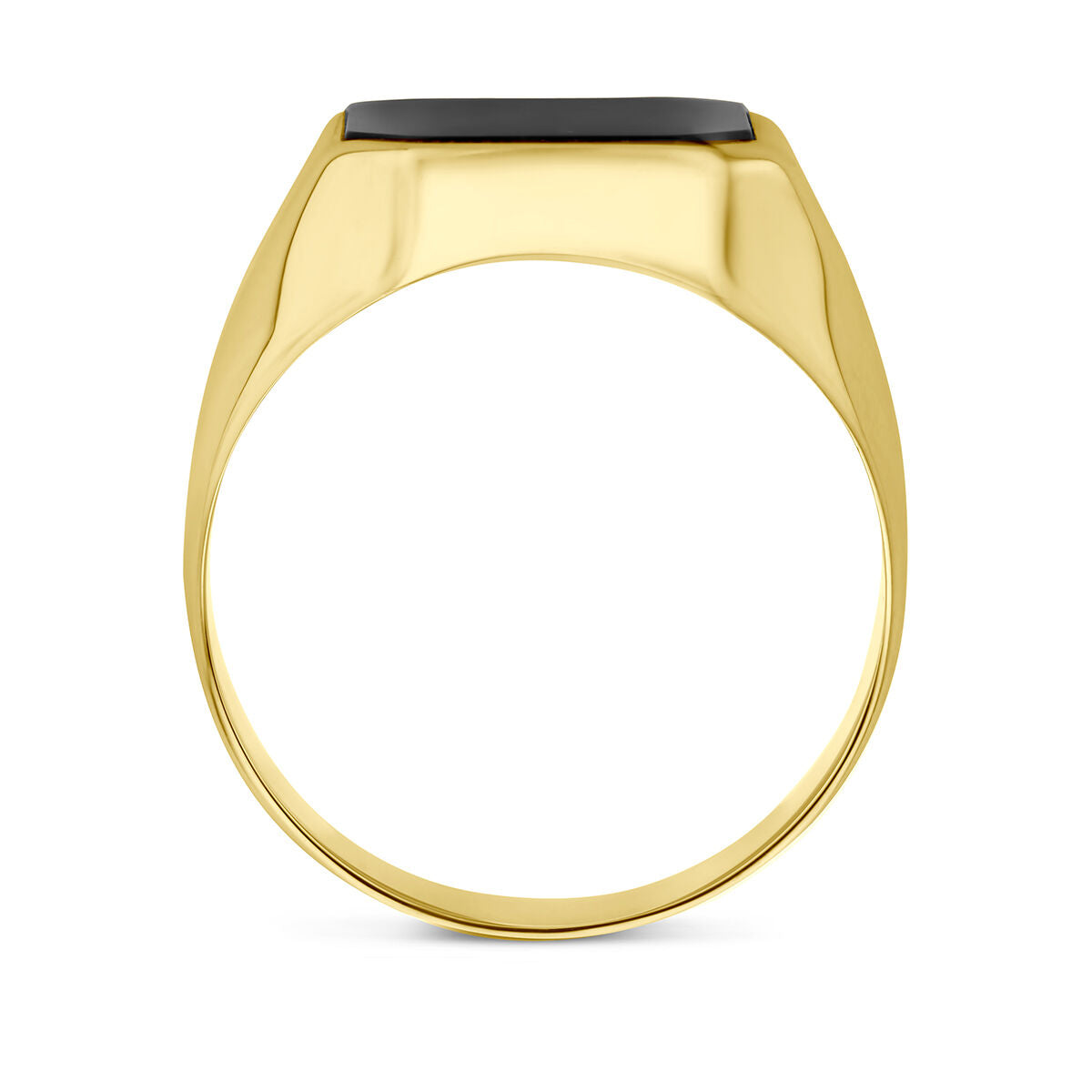 anillo de sello ónice 14K oro amarillo
