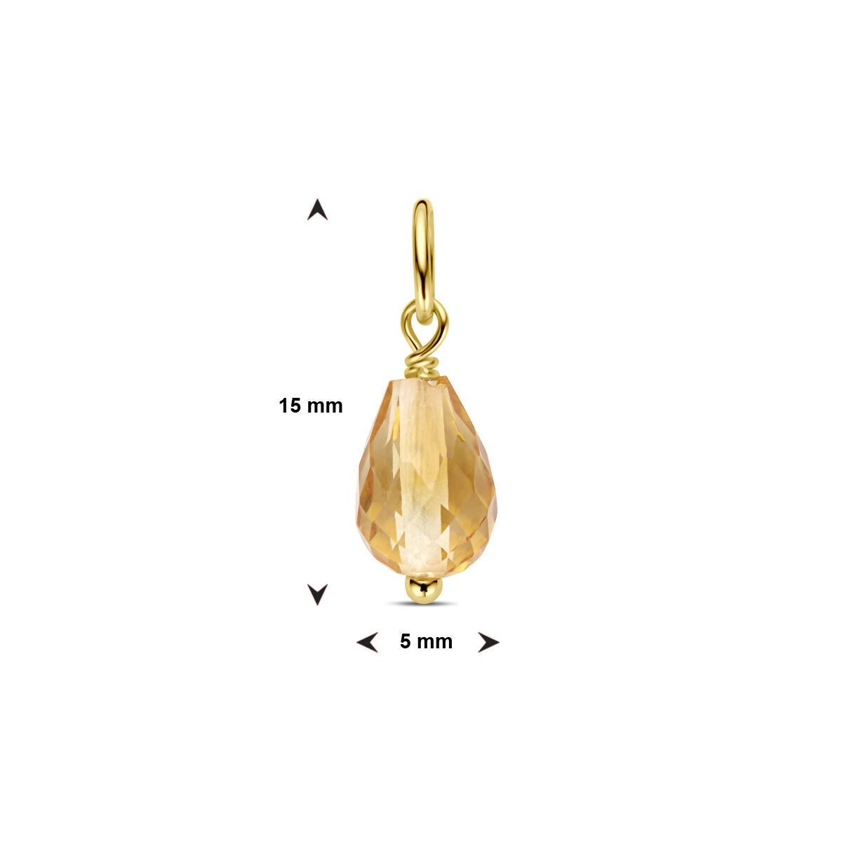 colgante de citrino en oro amarillo de 14K