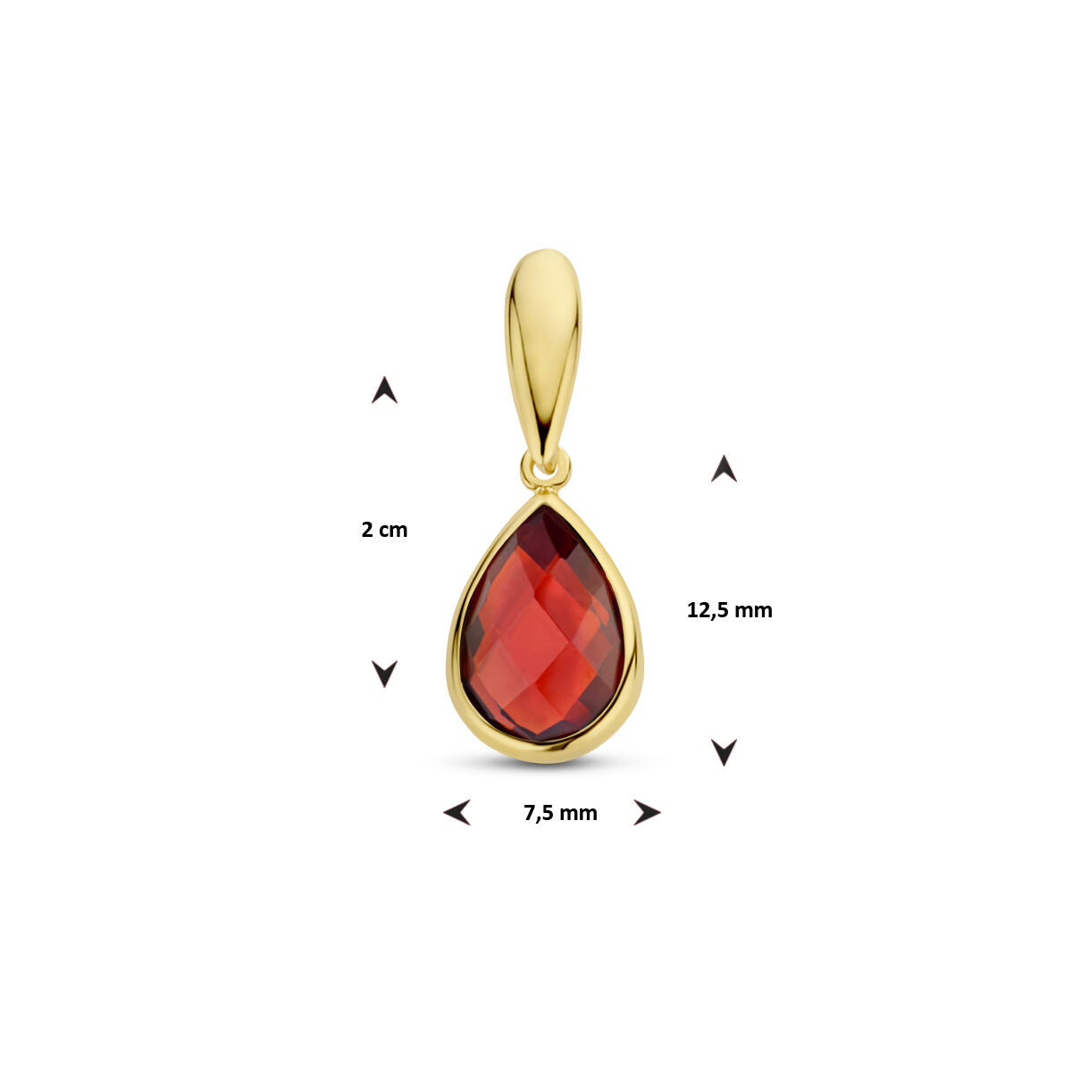 colgante granate 14K oro amarillo