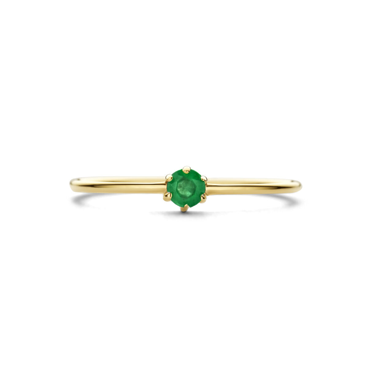 anillo con piedra de nacimiento esmeralda mayo 14K oro amarillo