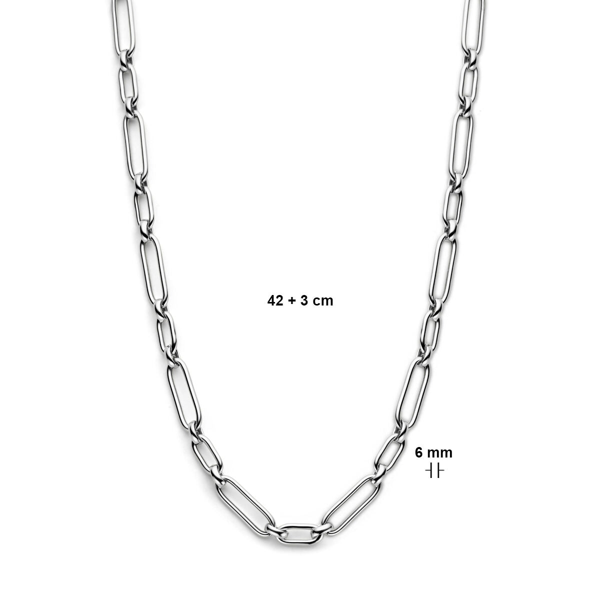 Collar de plata de mujer rodiado