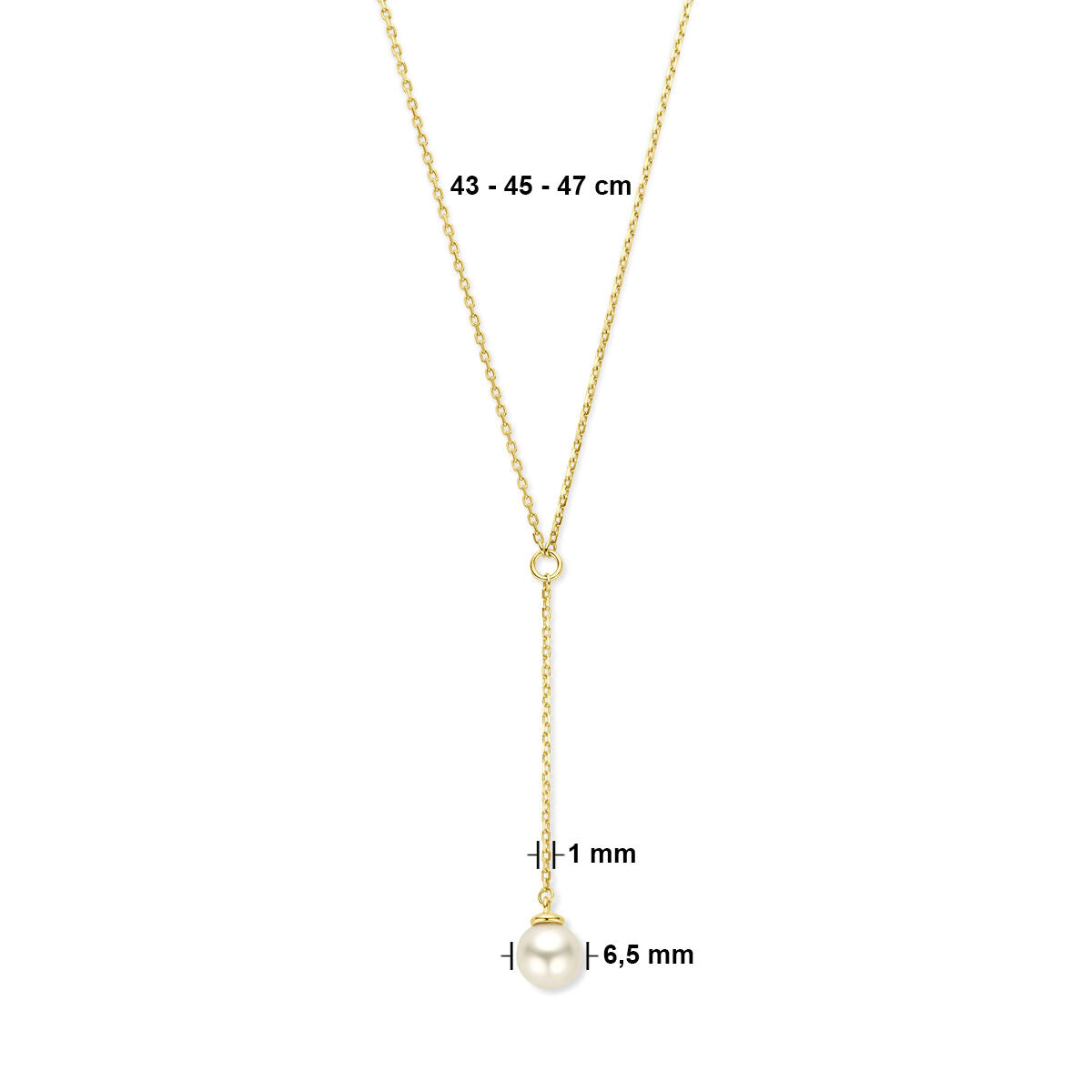 Collar de perla 14K oro amarillo