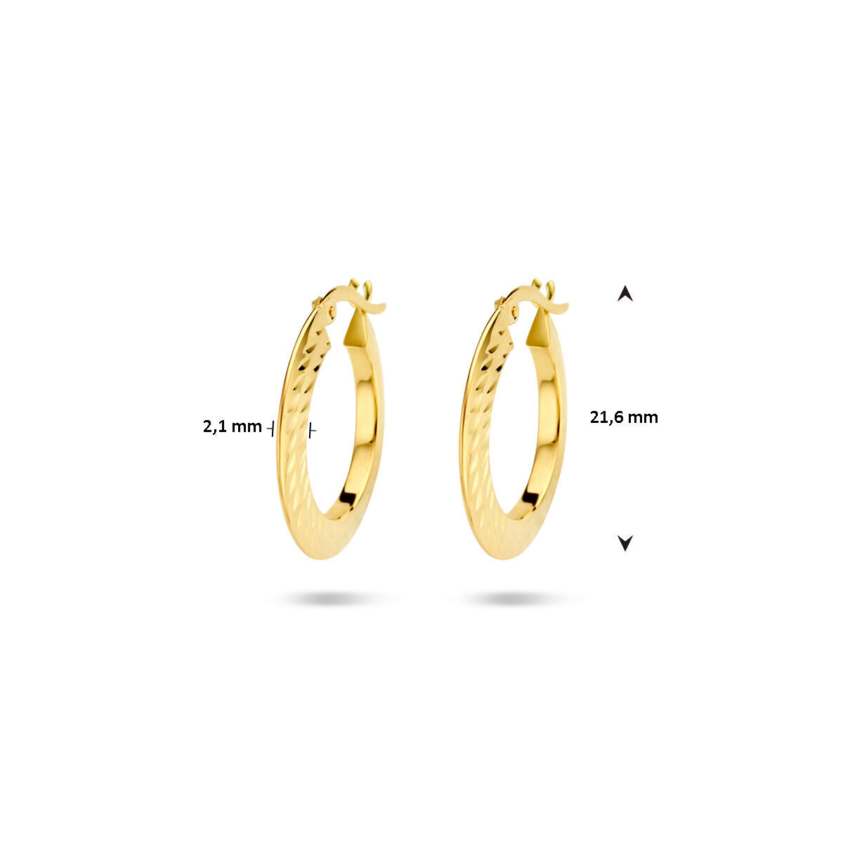 aros tubo puntiagudo 14K oro amarillo