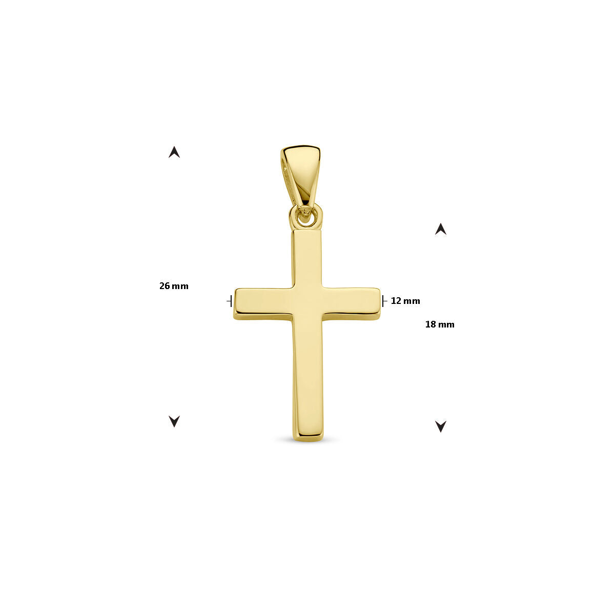 colgante cruz 14K oro amarillo