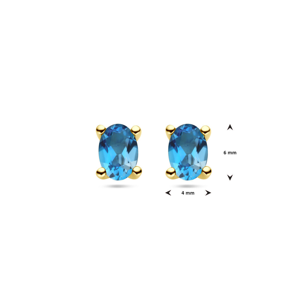 pendientes de botón topacio azul de Londres 14K oro amarillo