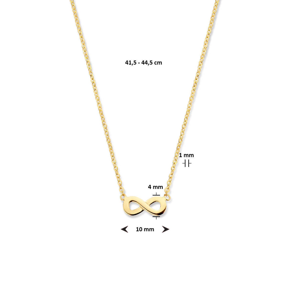 collar infinity 41,5 - 44,5 cm oro amarillo