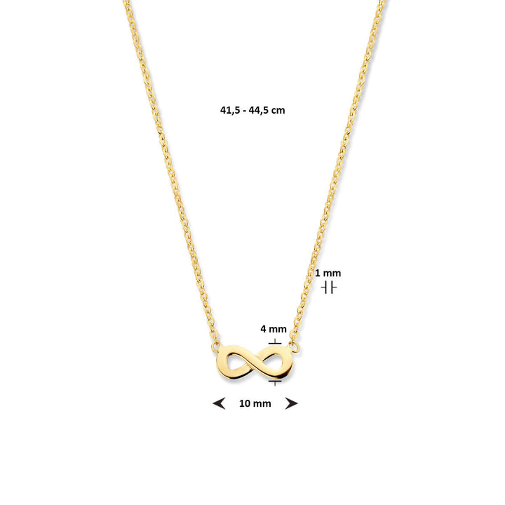 collier infinity 41,5 - 44,5 cm 14K geelgoud