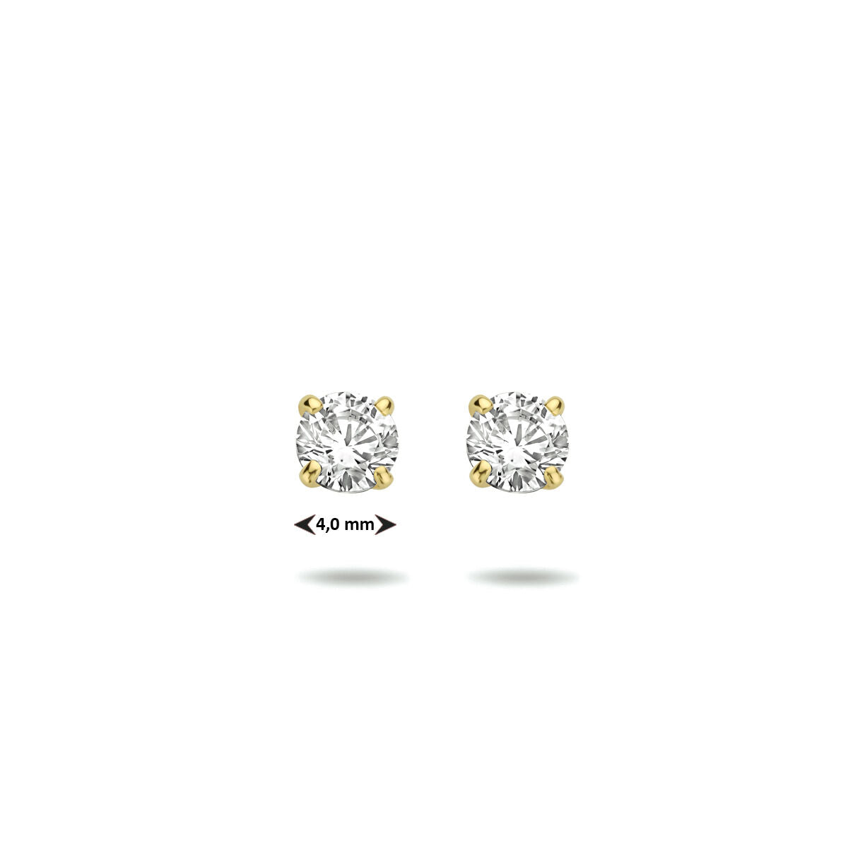 pendientes de botón de zirconia 14K oro amarillo