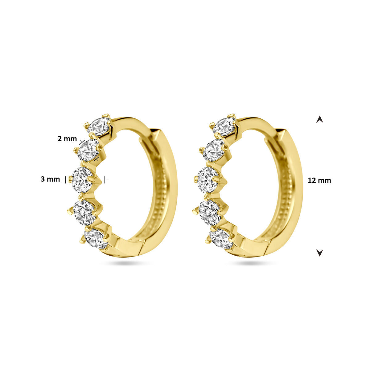 aros de zircón 14K oro amarillo
