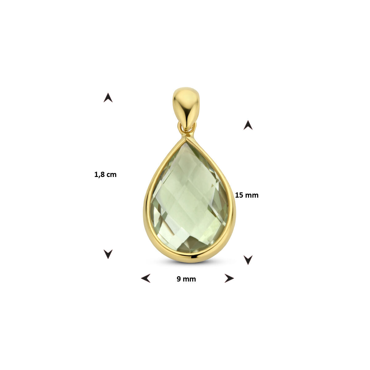 colgante verde amatista 14K oro amarillo